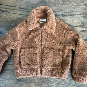 Urban Outfitters Brown Fleece Coat